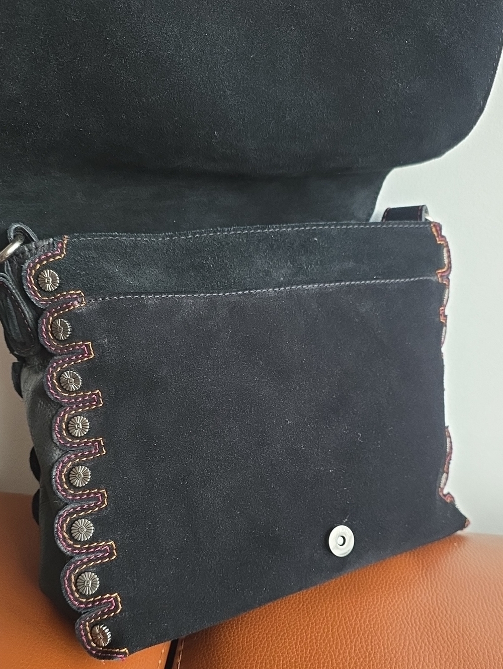 PATRICIA NASH Luca Suede Colorblock Crossbody Shoulder Bag - Picture 7 of 14